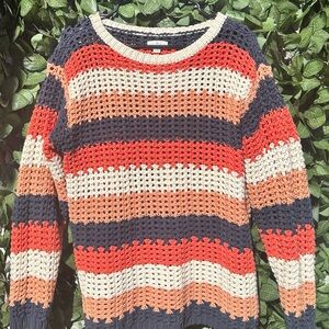 LL Bean Signature Multicolor Striped Sweater